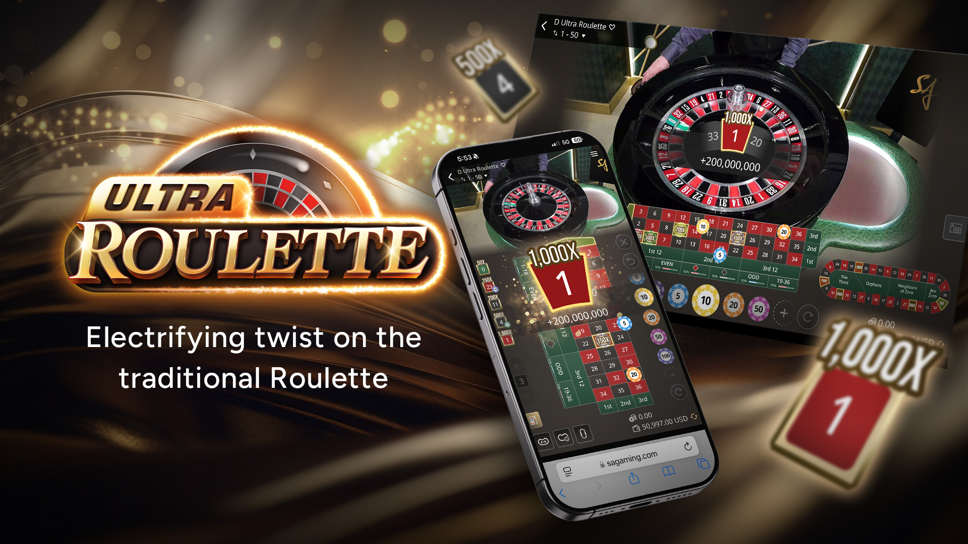 Image showing the logo and screenshots of Ultra Roulette